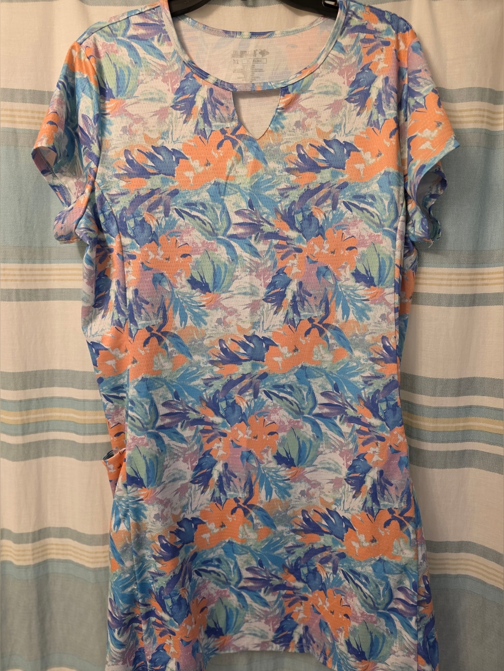 Reel Legends Freeline Womens Dress Size XL Floral Multi Color Pockets Fishing